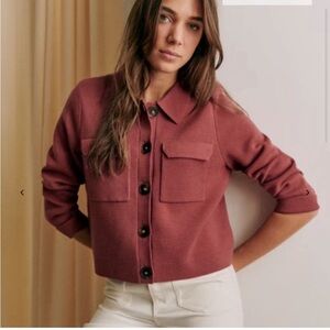 Sezane Betty Cardigan in Rosewood